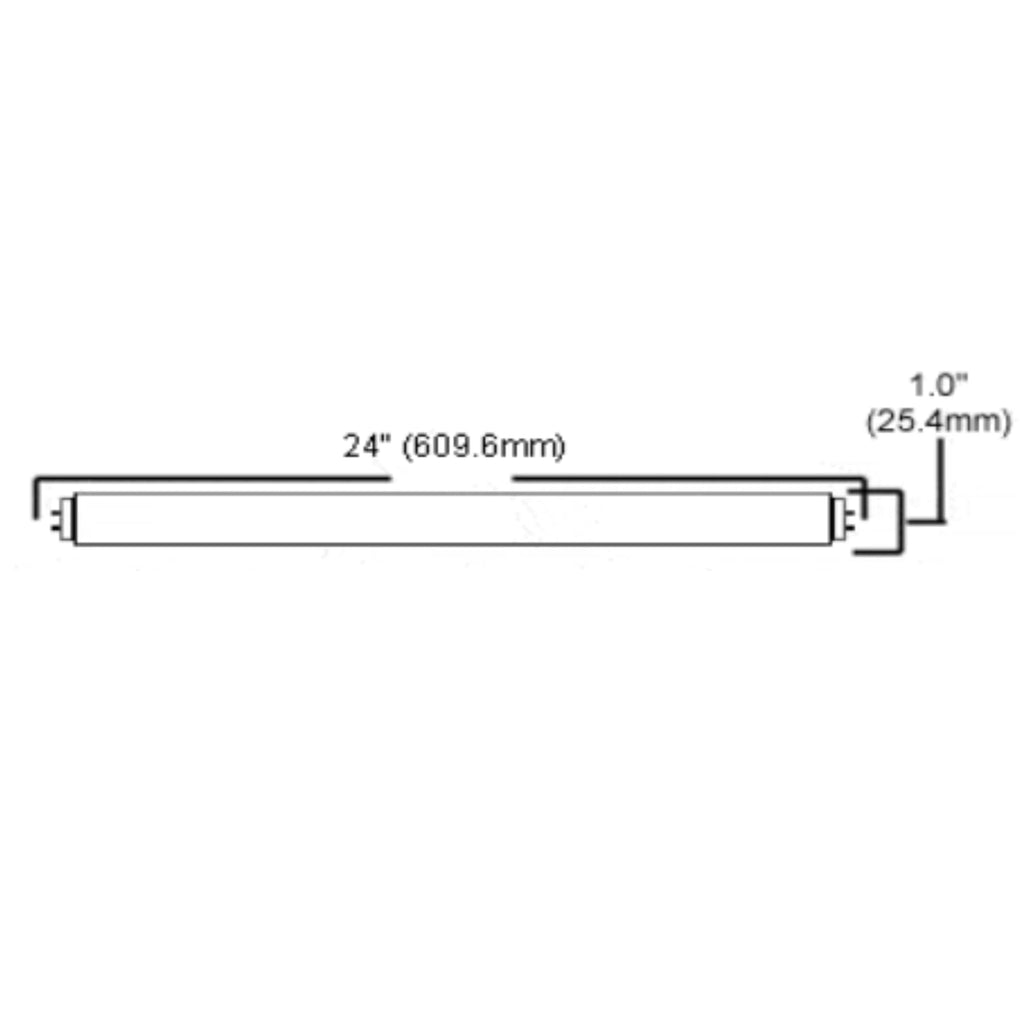 24 Inch T8 Fluorescent Tube Light Bulb 17W 4100K Cool White 2800 Lumen G13 Bi-Pin Base Pack of 6 P403