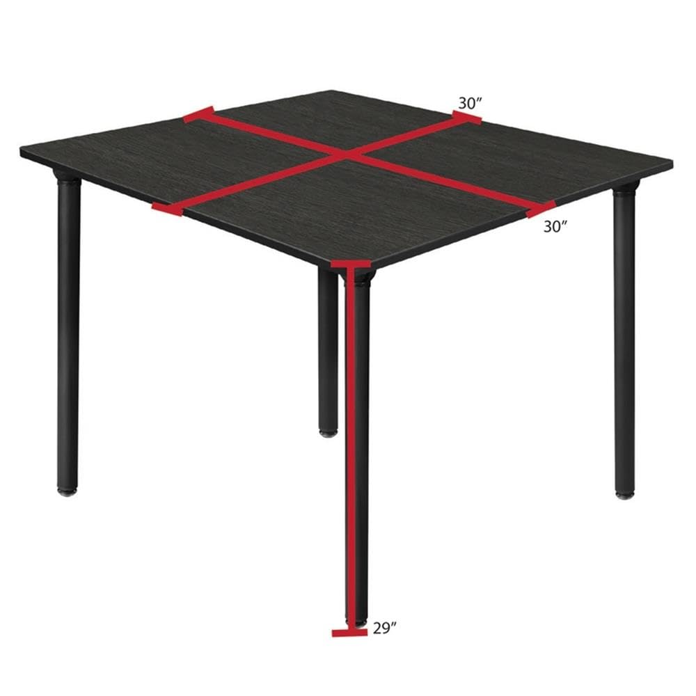 Square Folding Table with Black Tubular Steel Legs K53692