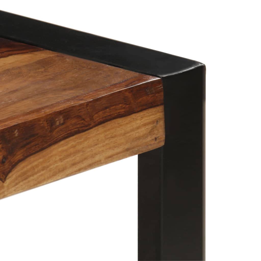 Brown Rectangular Sheesham Wood Coffee Table with Steel Legs I3249