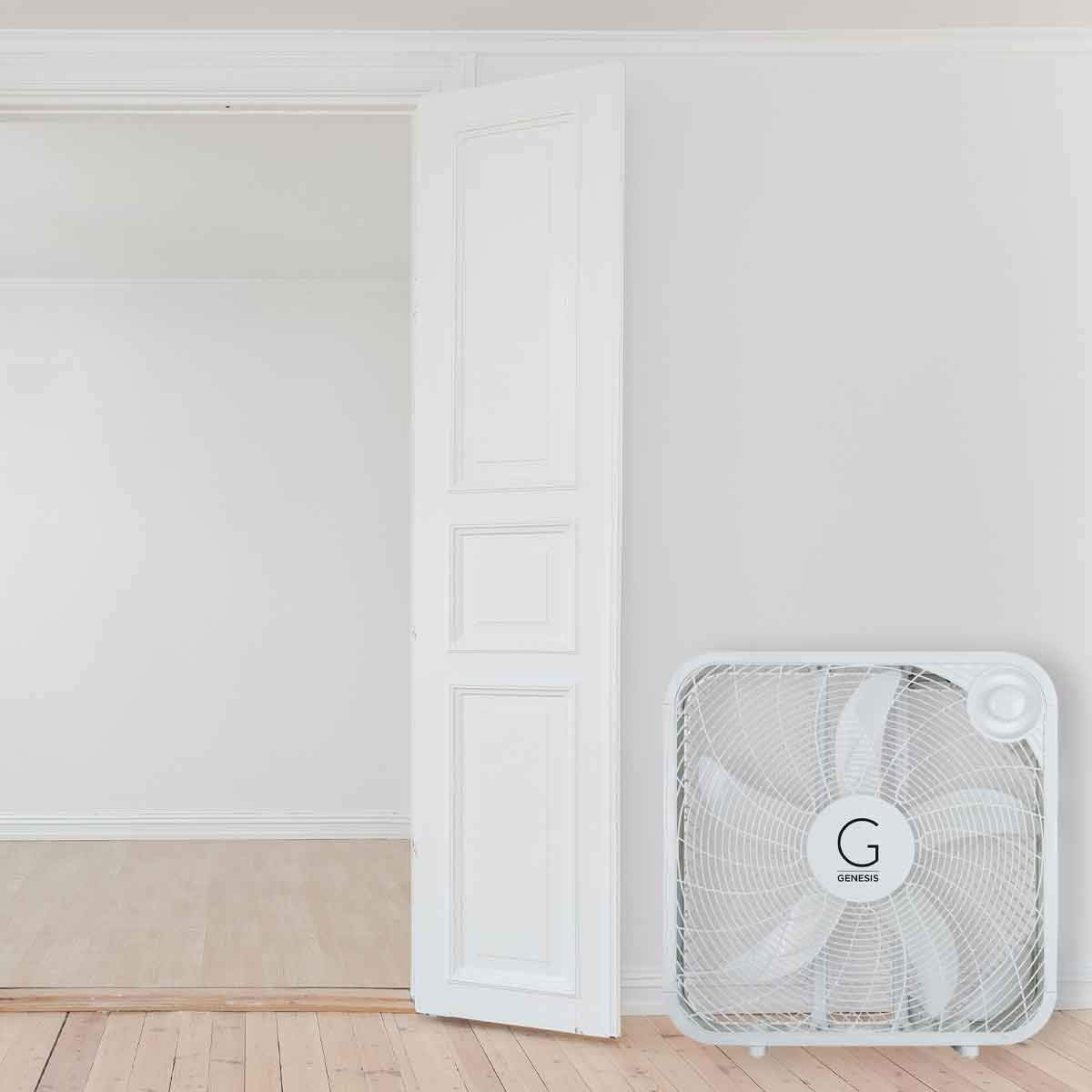 20" Box Fan, 3 Settings, Carry Handle, White Z834249