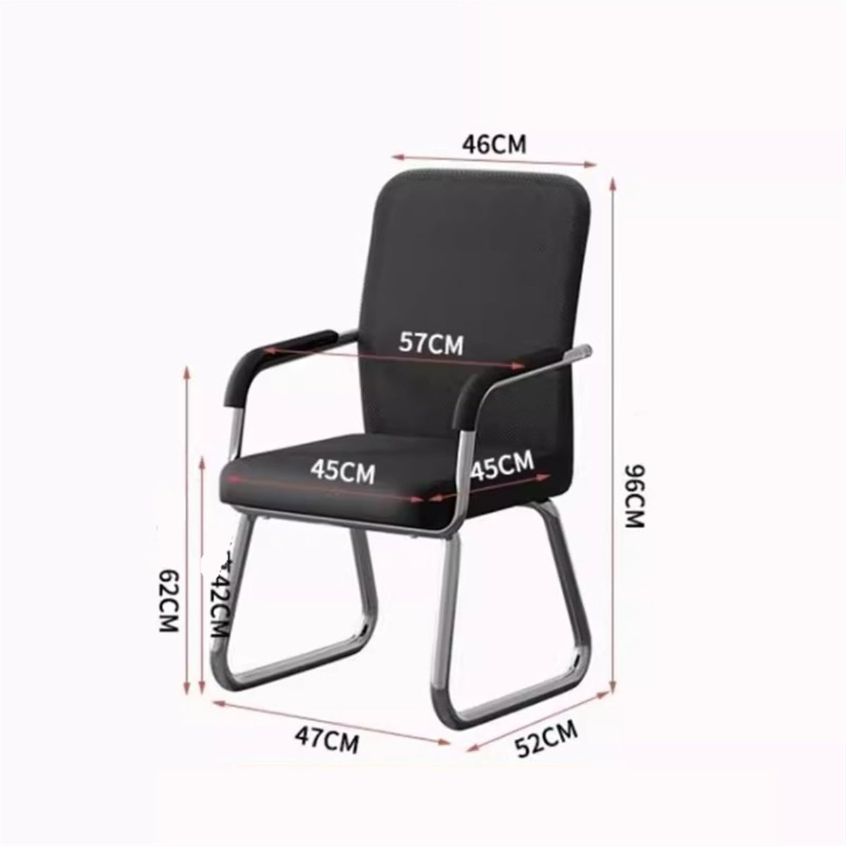 Breathable Mesh Office Chair with Armrests and Chrome Plated Metal Frame N1130