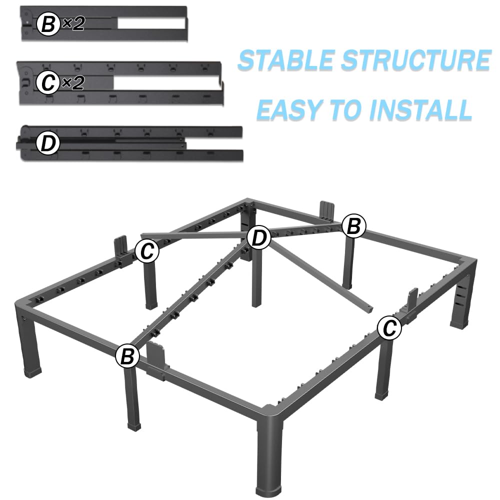 10 Inch Queen Metal Bed Frame with Headboard K291444