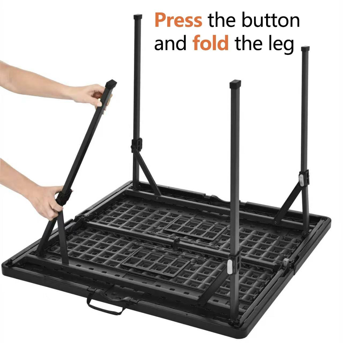 34 inch Black Portable Folding Dining Table B3282