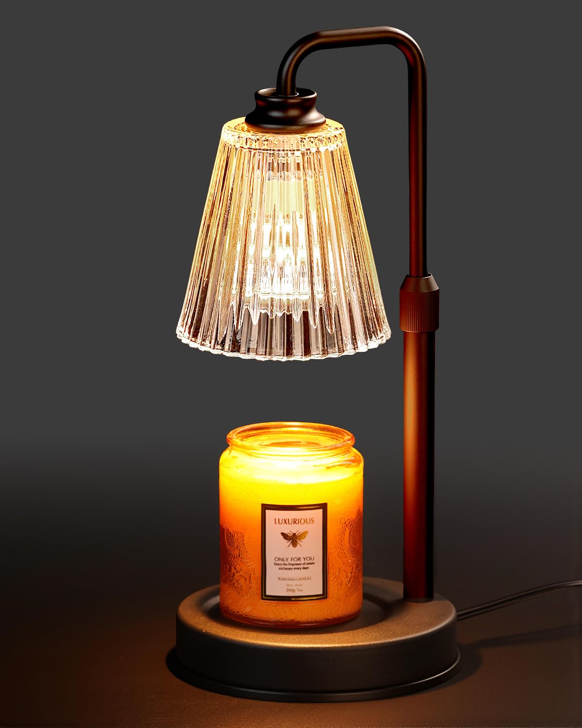 Black Dimmable Candle Warmer Lamp with Timer P8050