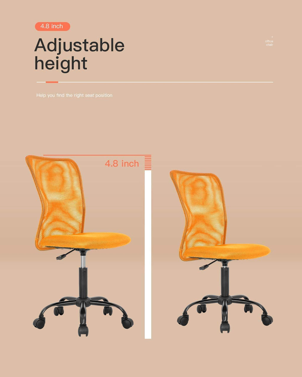 Orange Ergonomic Mesh Office Chair L672