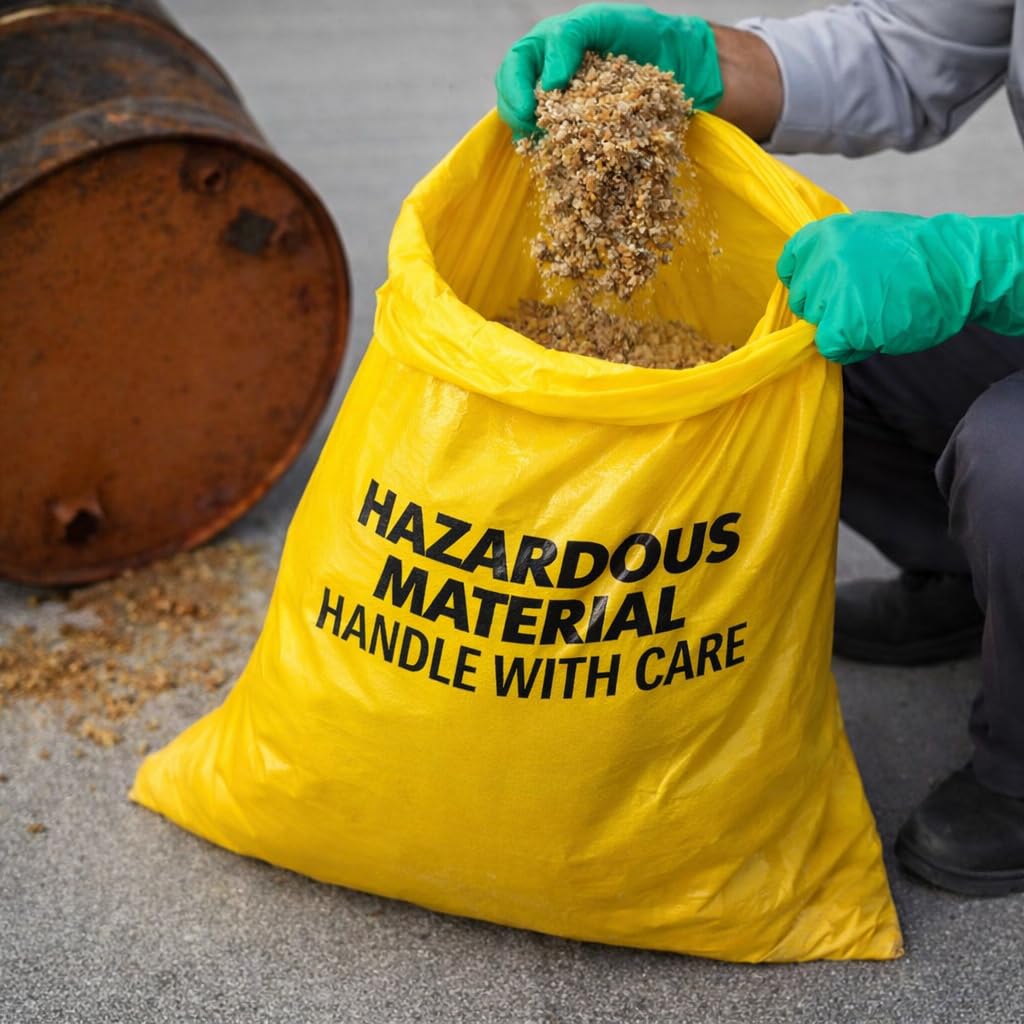 10-Gallon Hazardous Waste Bags 24 Pack Yellow 4 mil A250741