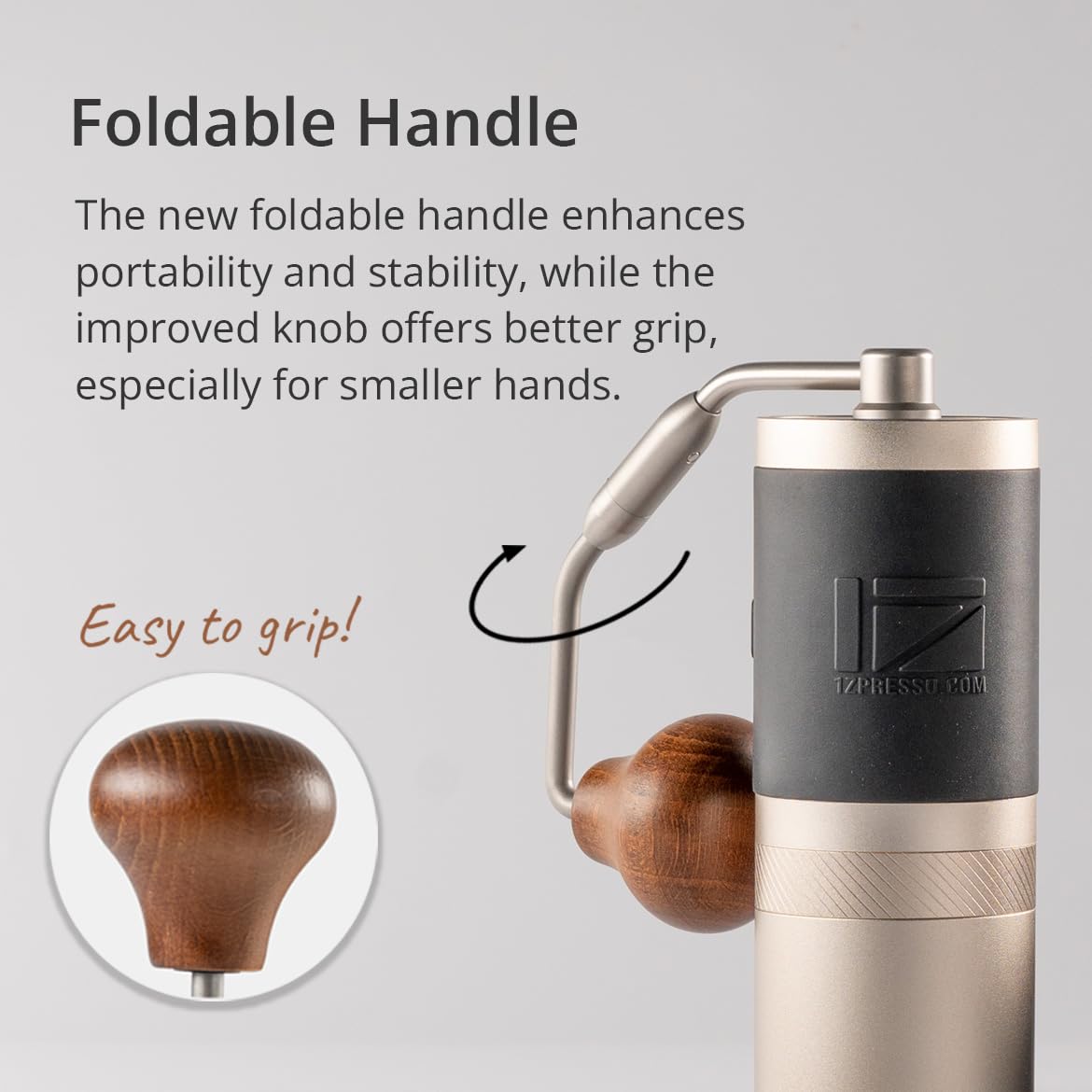 Manual Coffee Grinder Silver Stainless Steel Conical Burr N227