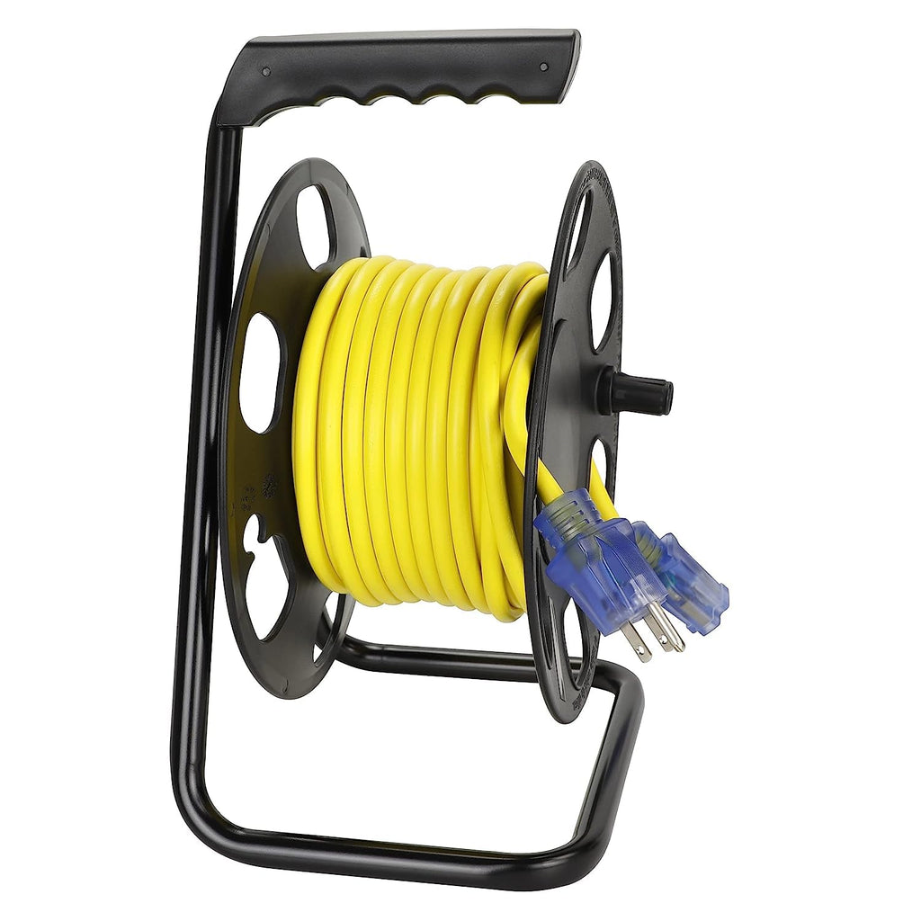 50ft Yellow Outdoor Extension Cord & Cord Storage Reel U253853