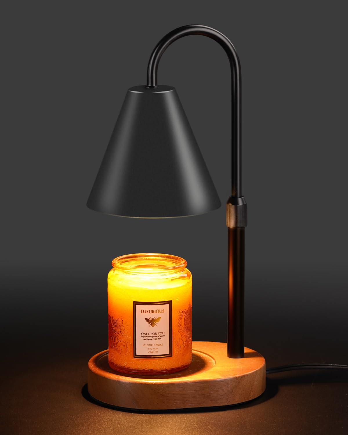 Black Dimmable Candle Warmer Lamp with Timer P8050