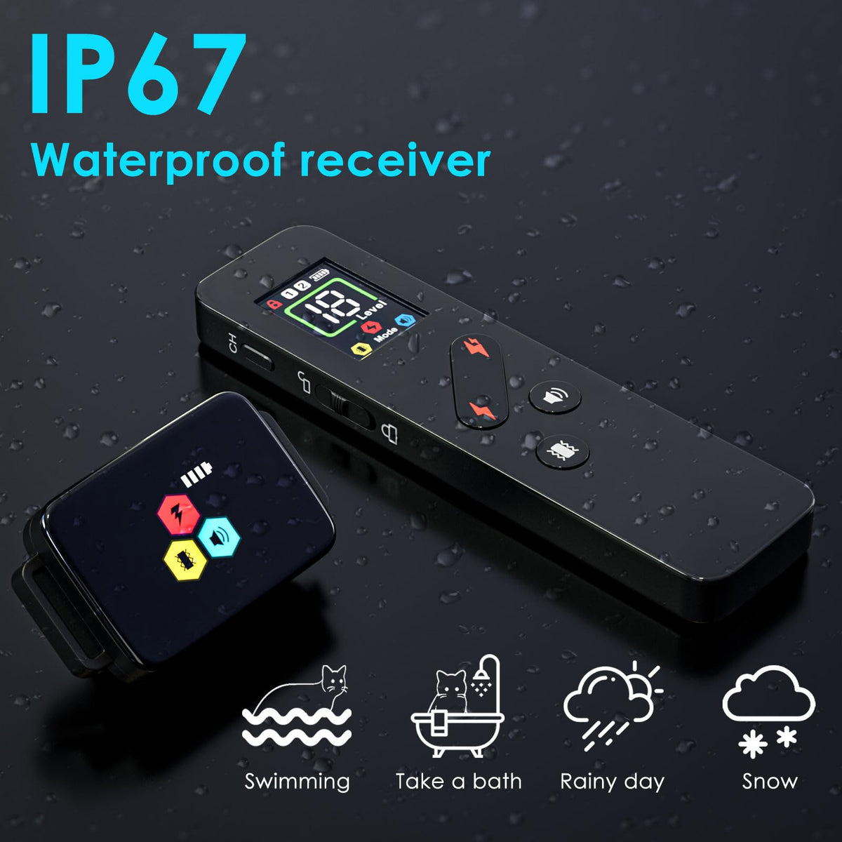 Remote Electric Cat Training Collar 3300FT IP67 Waterproof K866988