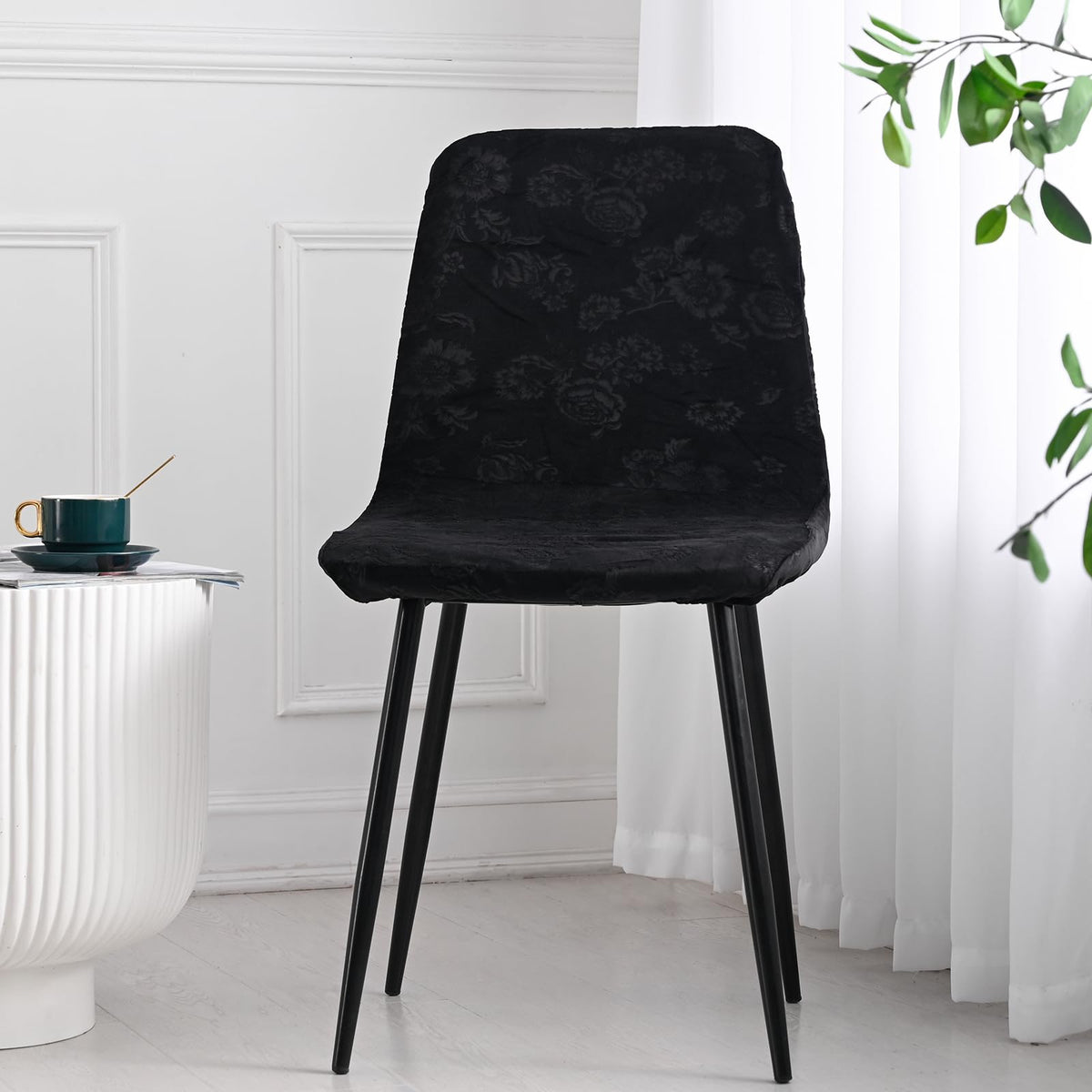 Stretch Removable Jacquard Dining Chair Covers Set P43187