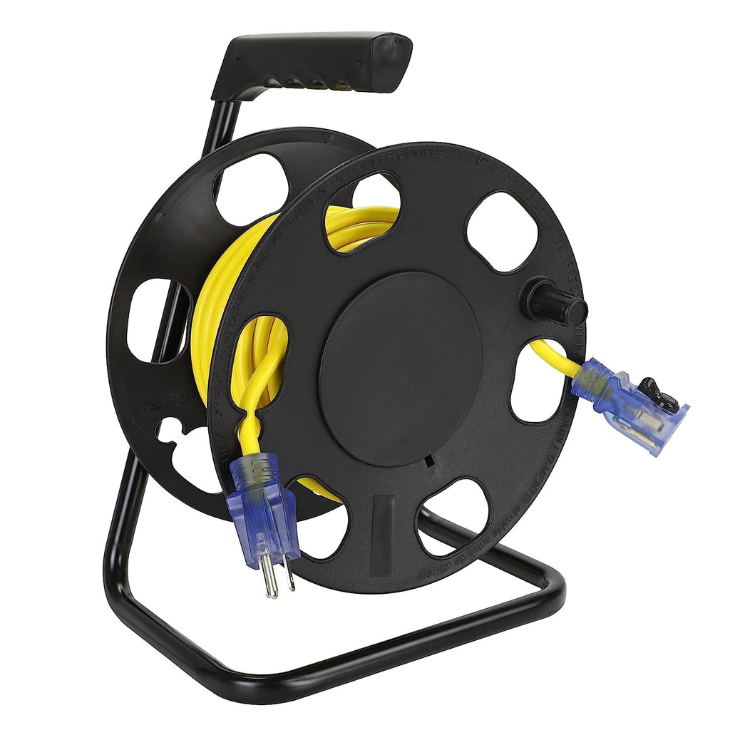 50ft Yellow Outdoor Extension Cord & Cord Storage Reel U253853