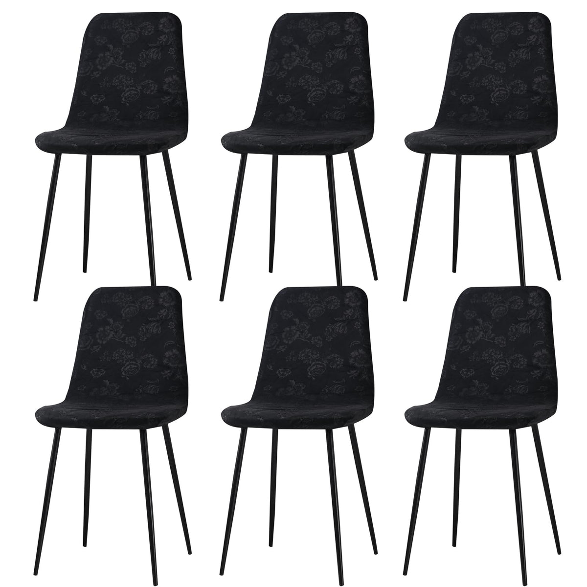 Stretch Removable Jacquard Dining Chair Covers Set P43187