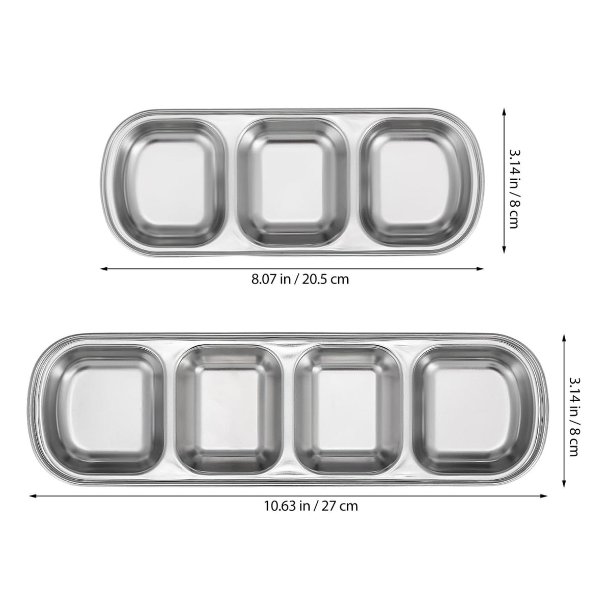 Stainless Multi-Grid Divided Feeding Tray 2 Pack T659237