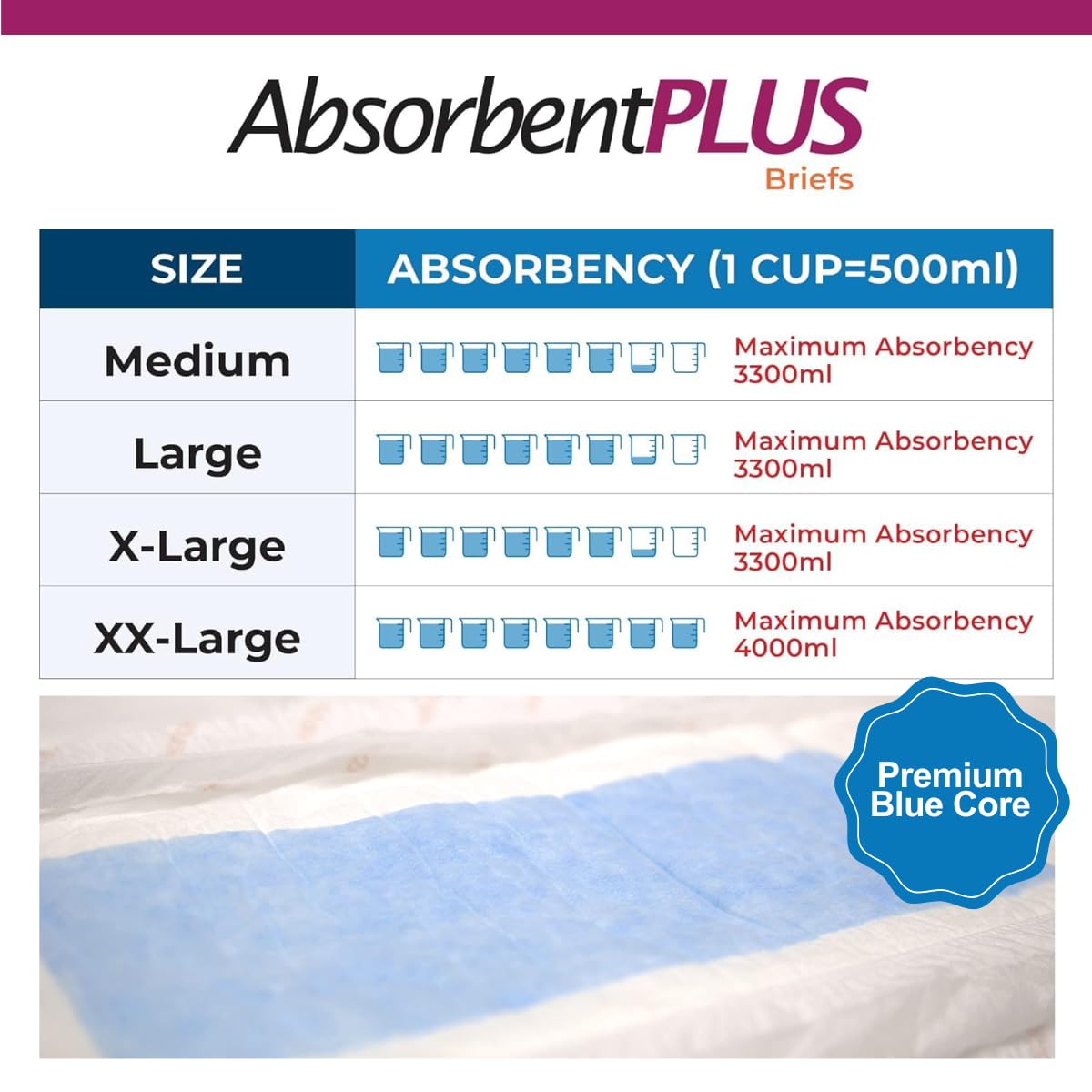 White Medium 12 Count Adult Diaper P8473