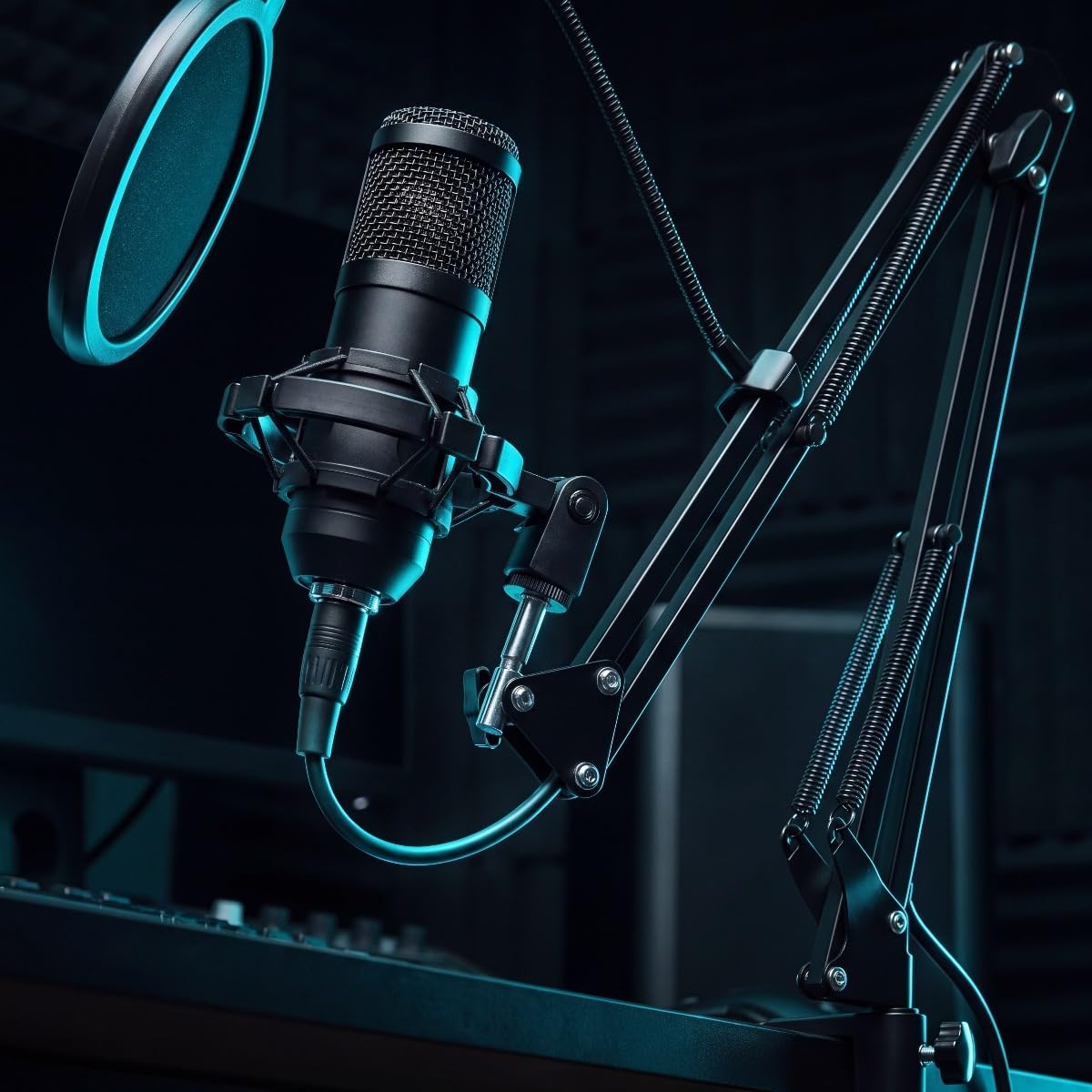 USB Condenser Microphone Kit with Boom Arm, Pop Filter, Shock Mount E44184