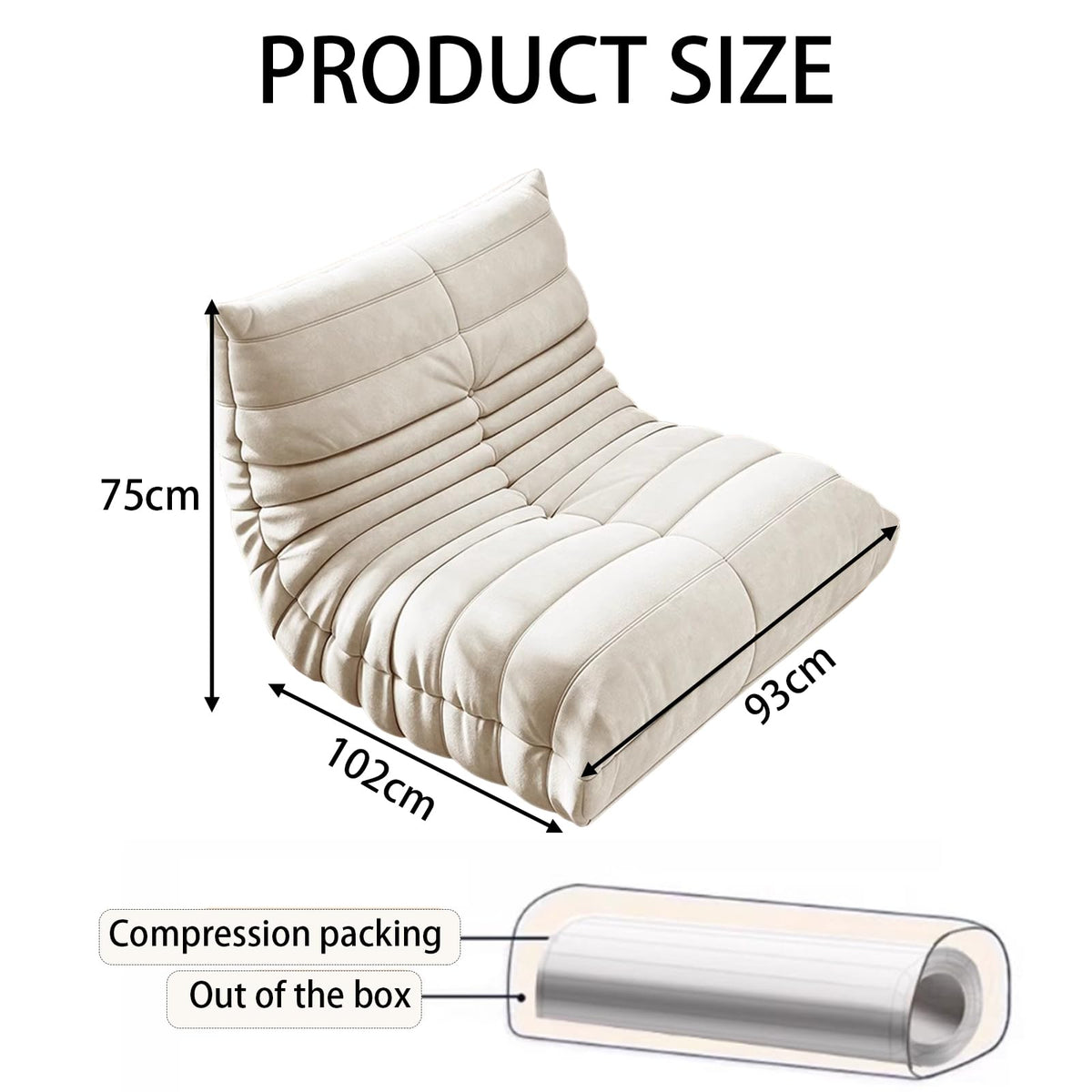 Yellow Memory Foam Bean Bag Sofa Chair Q1884