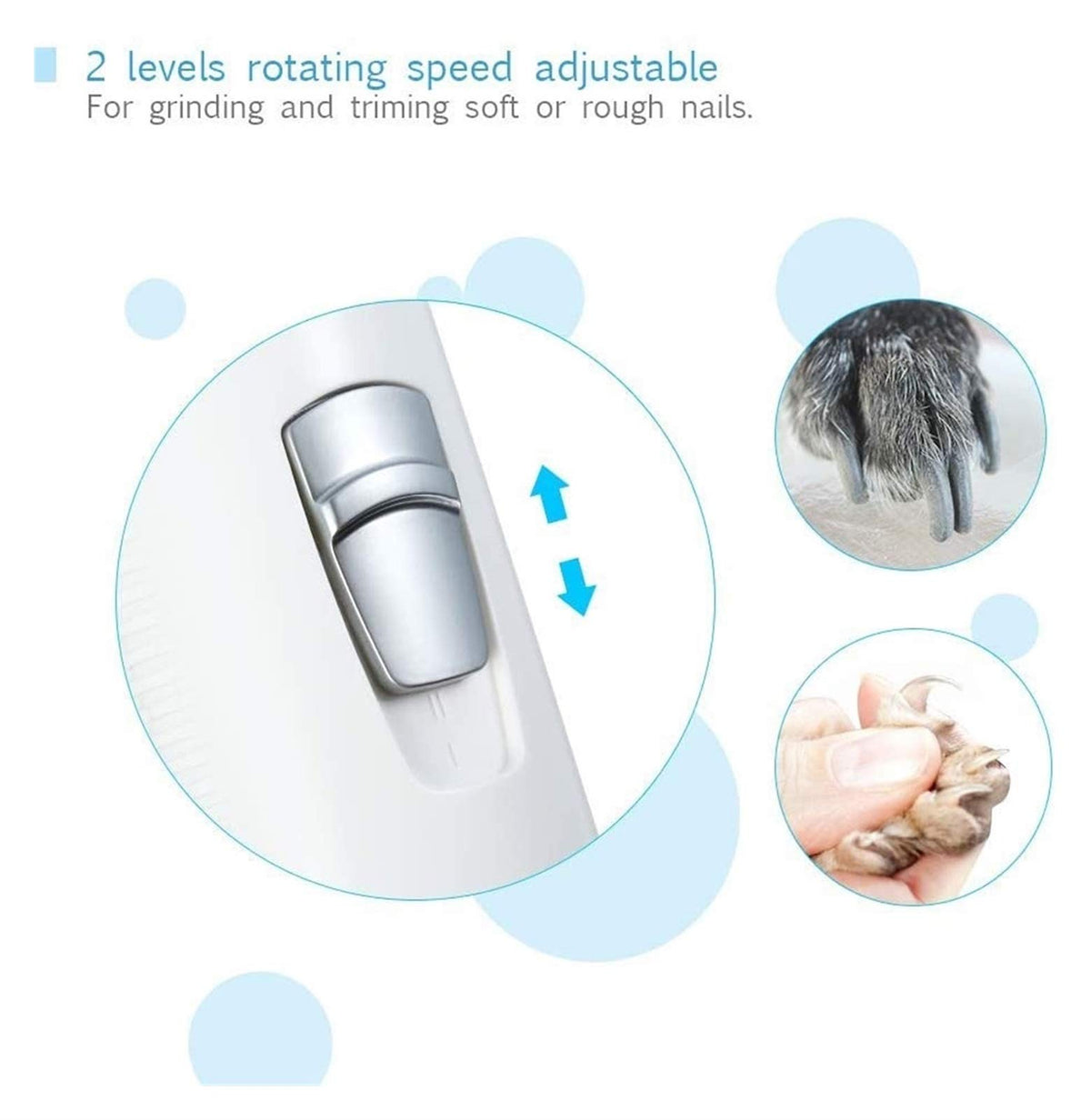 Dog Nail Grinder and Clippers Quiet 6h Working Time A90904