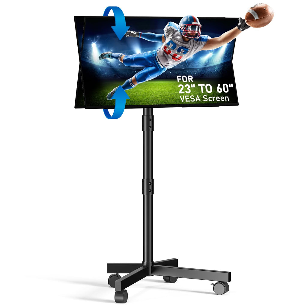 Black Rolling TV Stand for 23-60 Inch TVs U398
