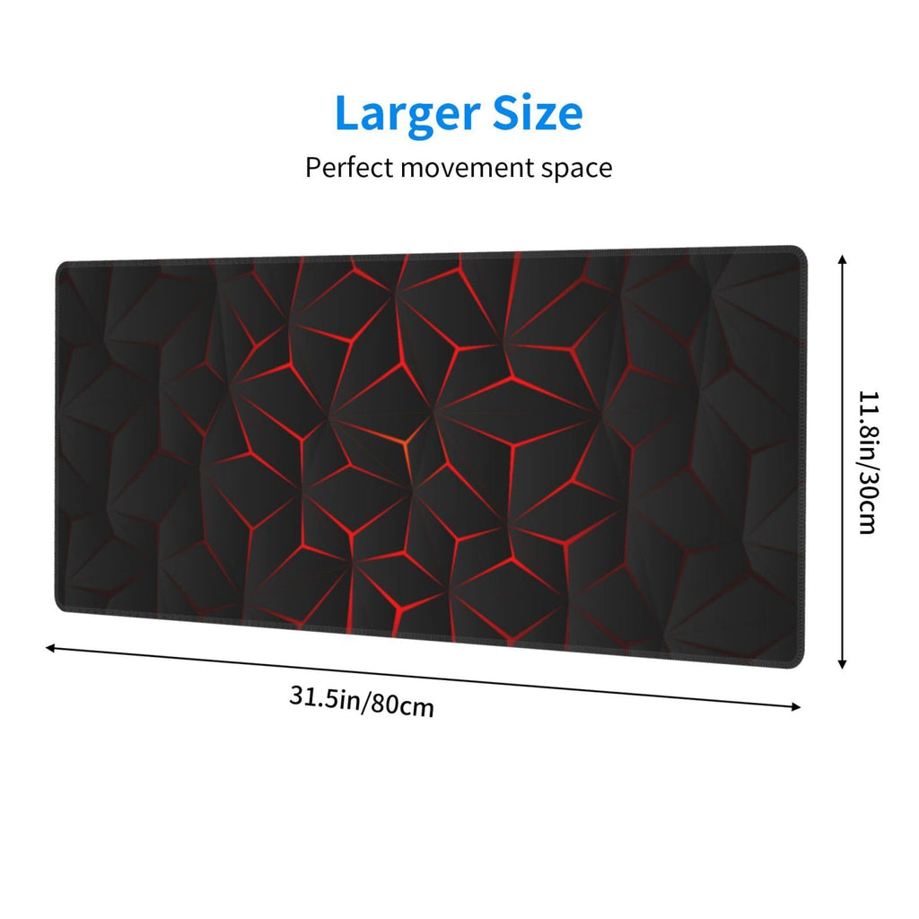Black Red Large Gaming Mouse Pad 31.5 x 12 inch U447
