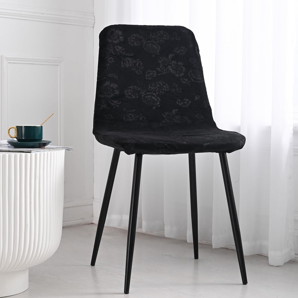 Stretch Removable Jacquard Dining Chair Covers Set P43187