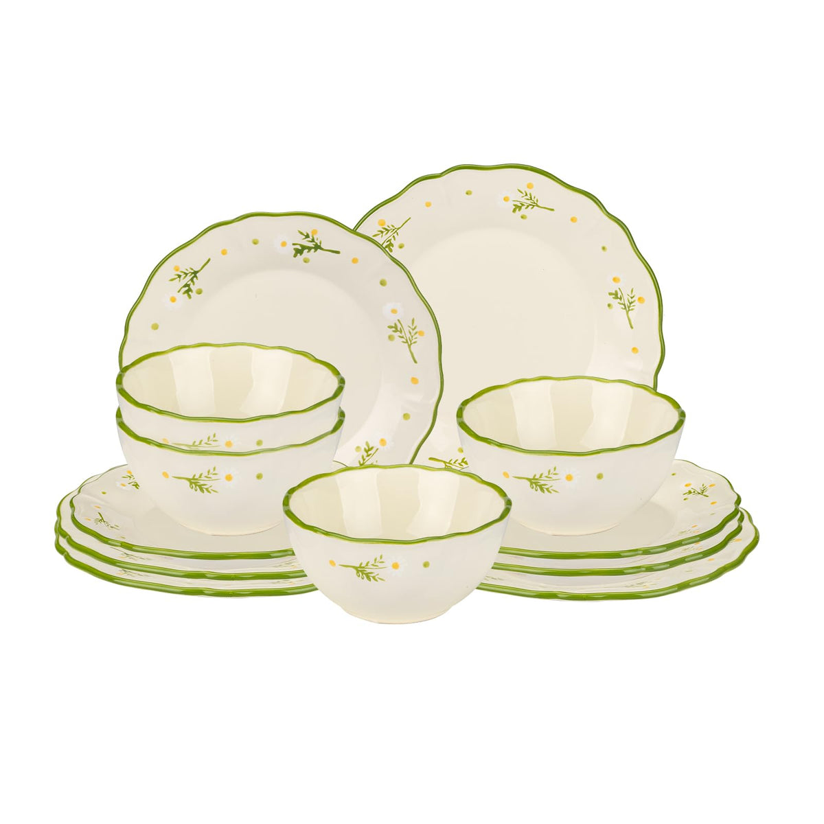 12-Piece Hand-painted Ceramic Dinnerware Set H76344