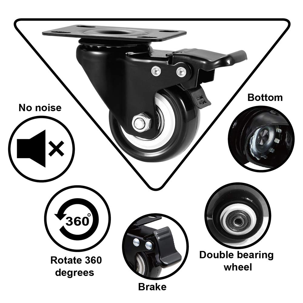 2" Caster Wheels Set of 4 with Brake O107675