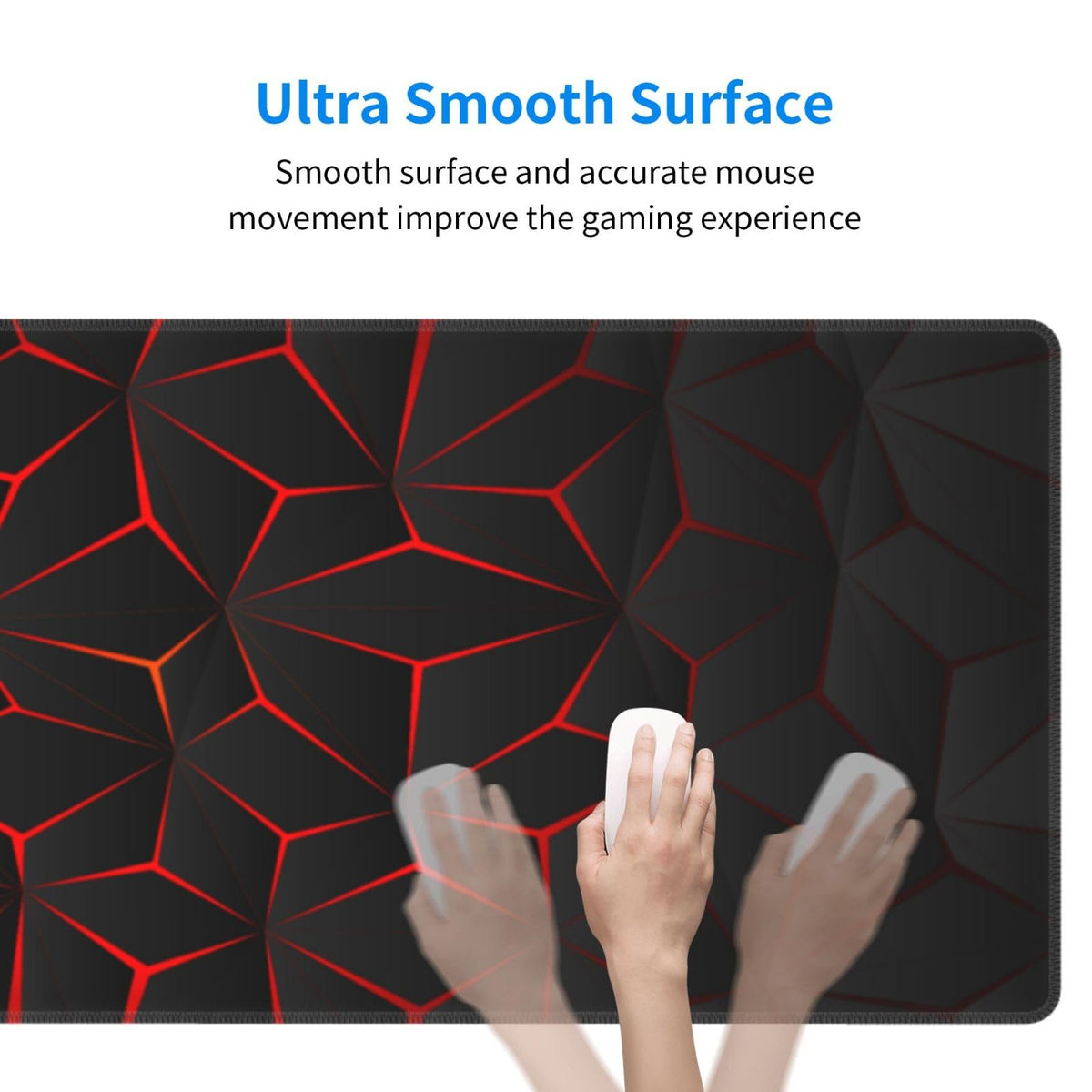 Black Red Large Gaming Mouse Pad 31.5 x 12 inch U447