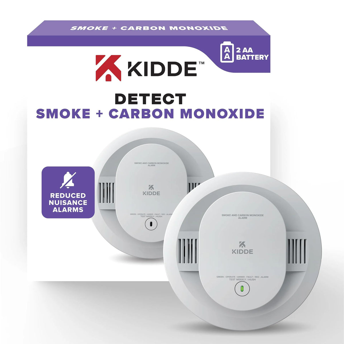 Smoke & Carbon Monoxide Alarm, Battery Powered Combo Detector G699858