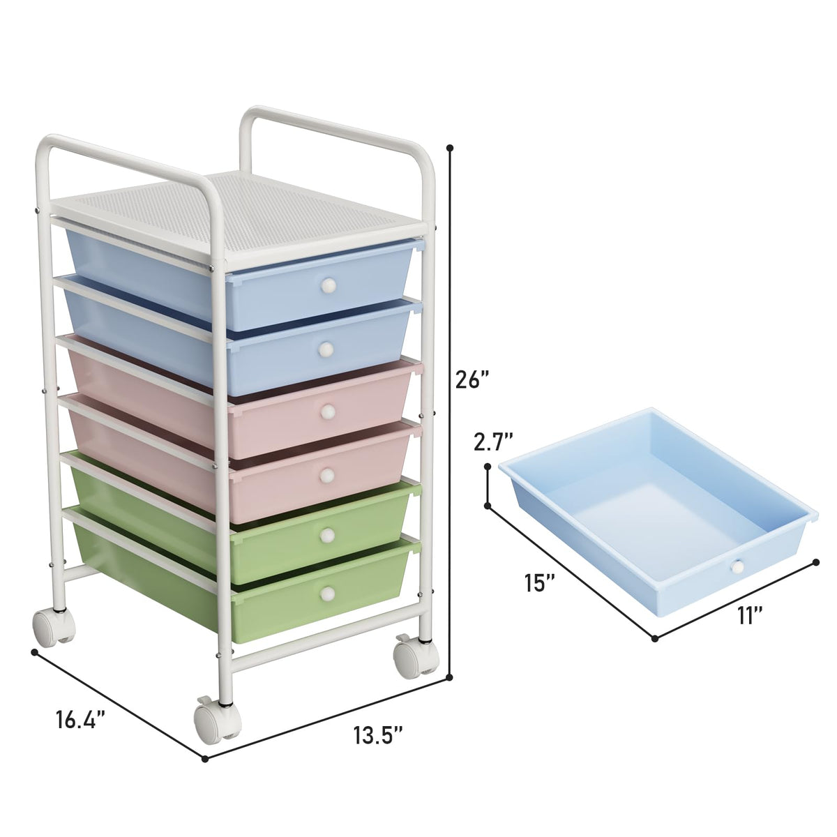 6-Tier Rolling Utility Cart with 6 Drawers H492614