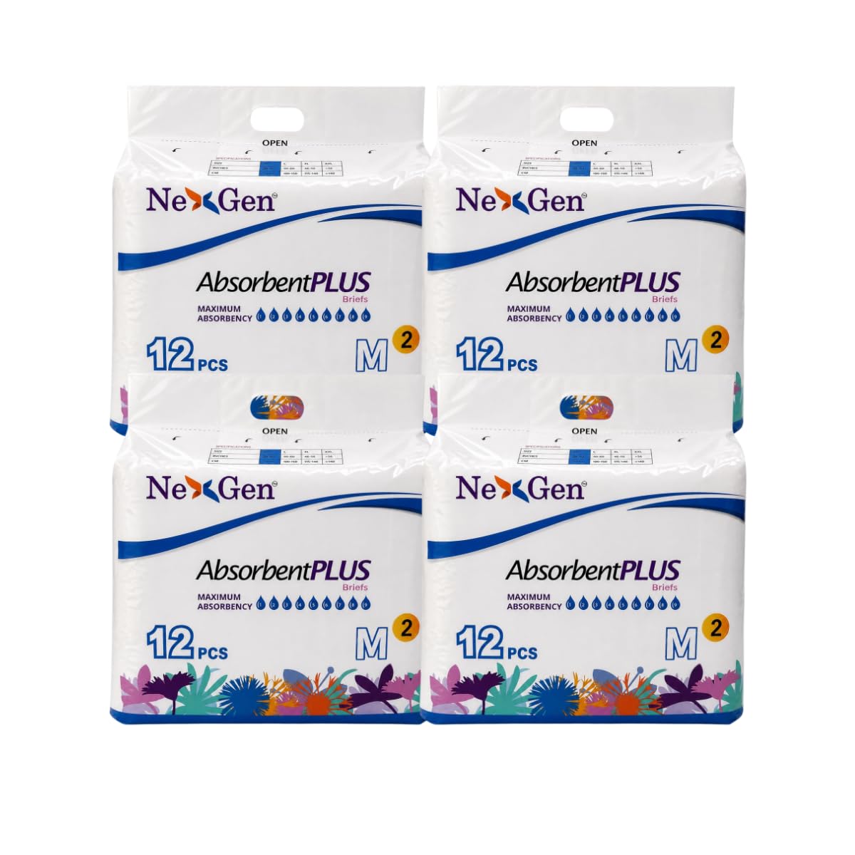 White Medium 12 Count Adult Diaper P8473