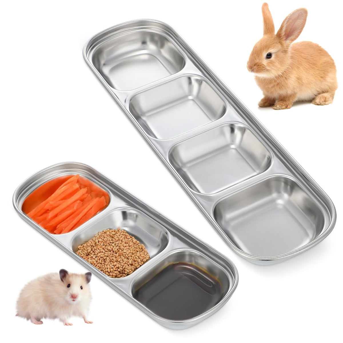 Stainless Multi-Grid Divided Feeding Tray 2 Pack T659237