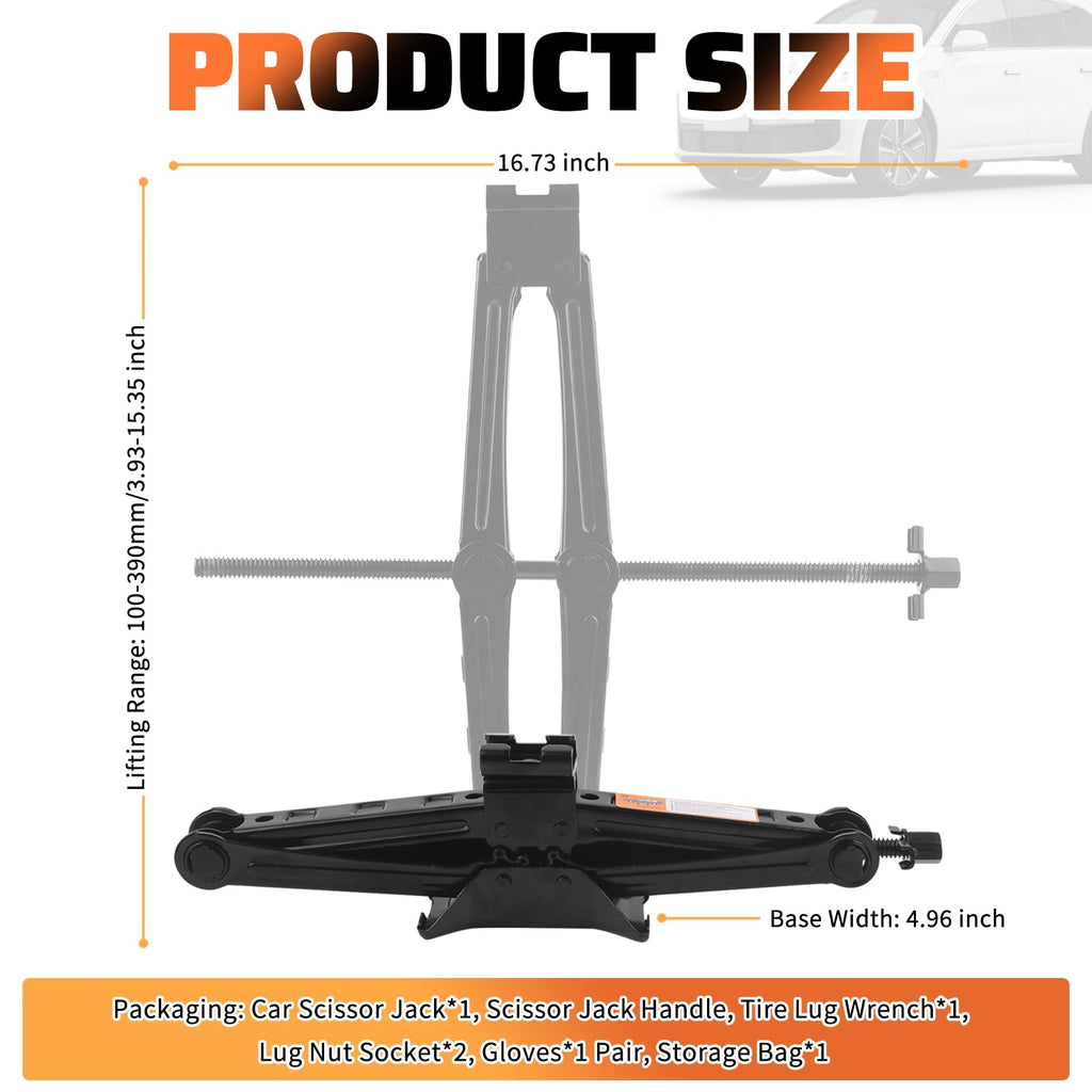 2 Ton Heavy Duty Scissor Jack Set L46934