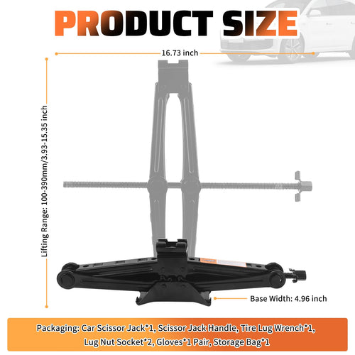 2 Ton Heavy Duty Scissor Jack Set L46934