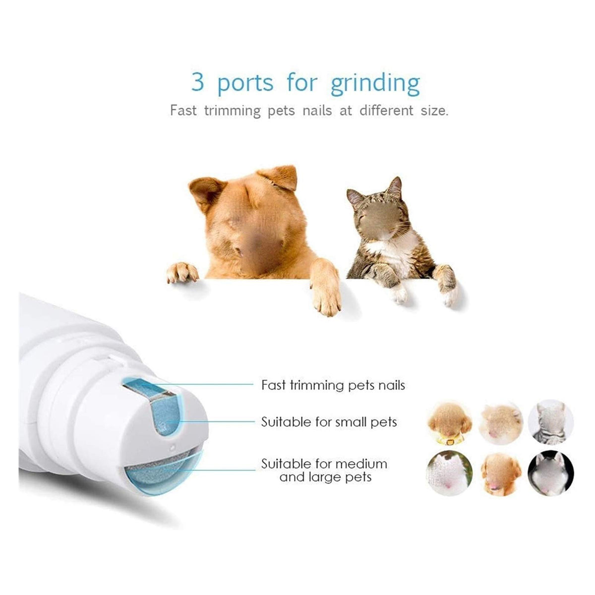 Dog Nail Grinder and Clippers Quiet 6h Working Time A90904