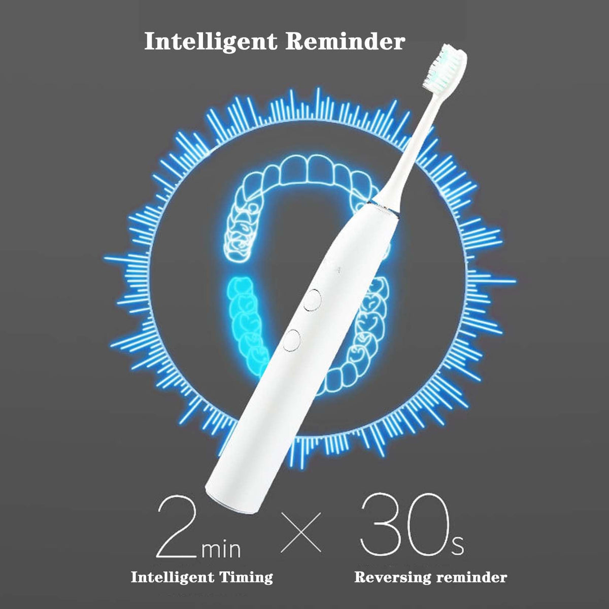 Sonic Electric Toothbrush, 5 Modes, 2-Minute Timer, 4 Brush Heads D631