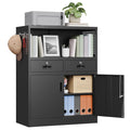 Metal Storage Cabinet with 2 Drawers and Locking Doors V21448