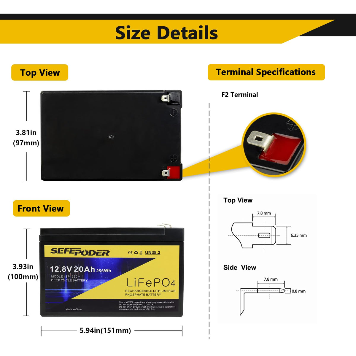 12V 20Ah Lithium LiFePO4 Deep Cycle Battery 2 Pack X67536