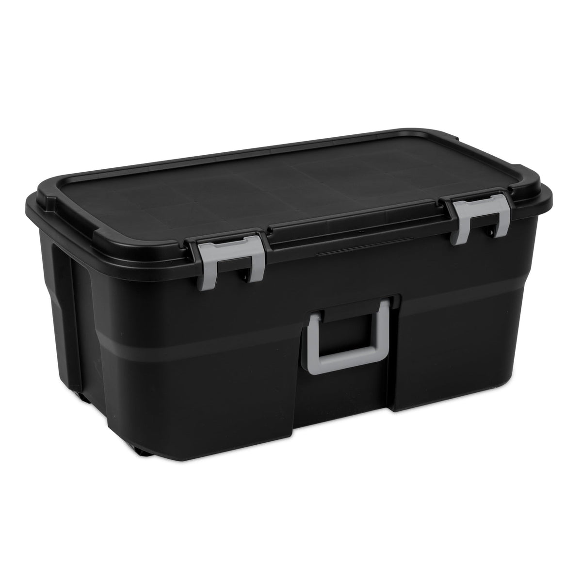 22 Gallon Black Lockable Rolling Storage Footlocker P18744