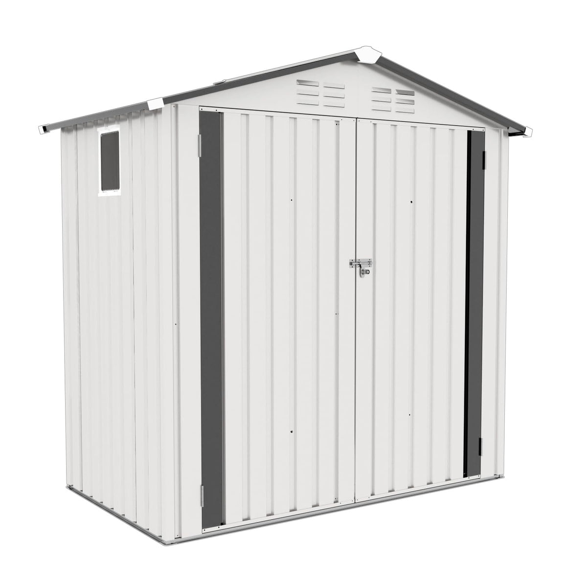 6x3.6FT Metal Outdoor Storage Shed with Lockable Door and Clear Window M343972
