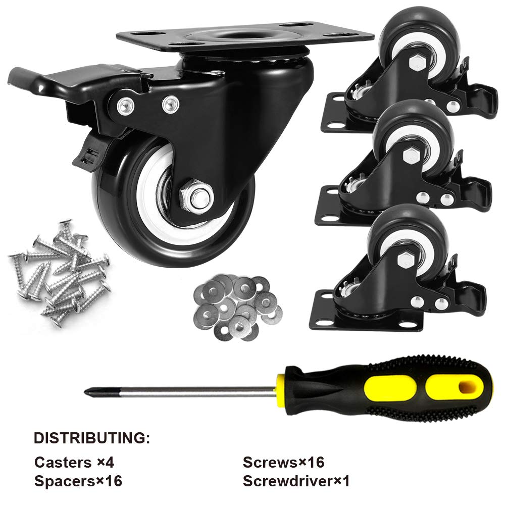 2" Caster Wheels Set of 4 with Brake O107675