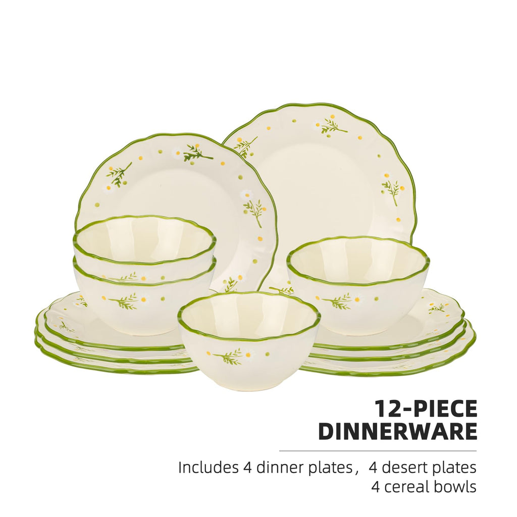 12-Piece Hand-painted Ceramic Dinnerware Set H76344