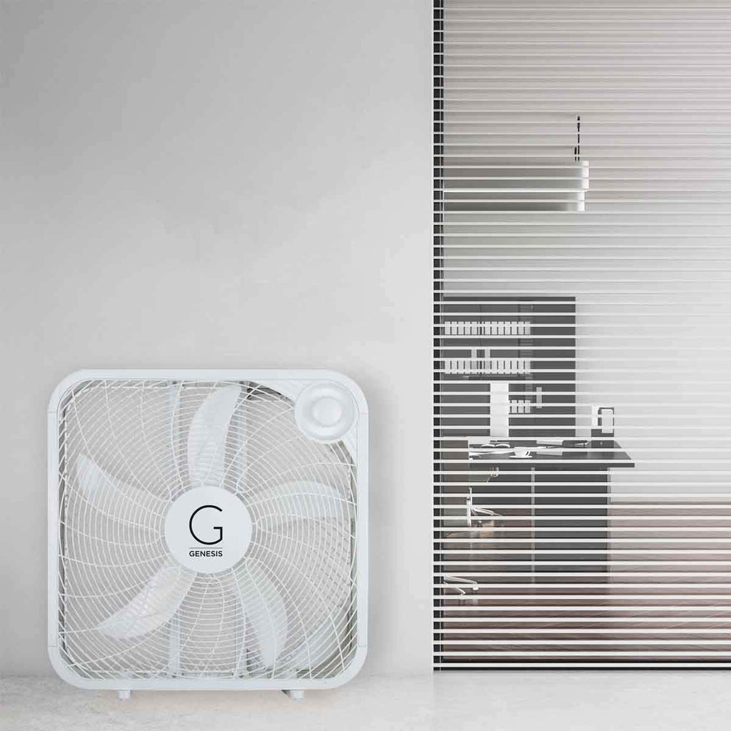 20" Box Fan, 3 Settings, Carry Handle, White Z834249