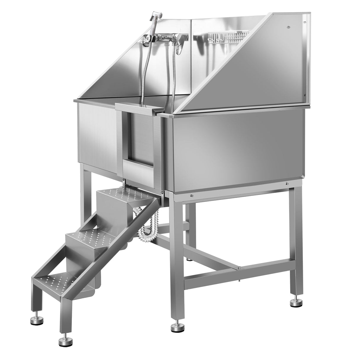 38" Stainless Steel Dog Grooming Tub with Stairs C5070