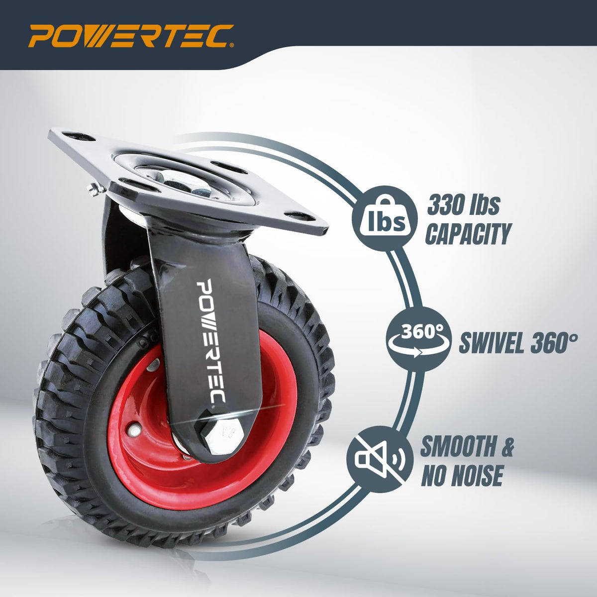 6 Inch Caster Wheels Set of 4 Heavy Duty Rubber C608
