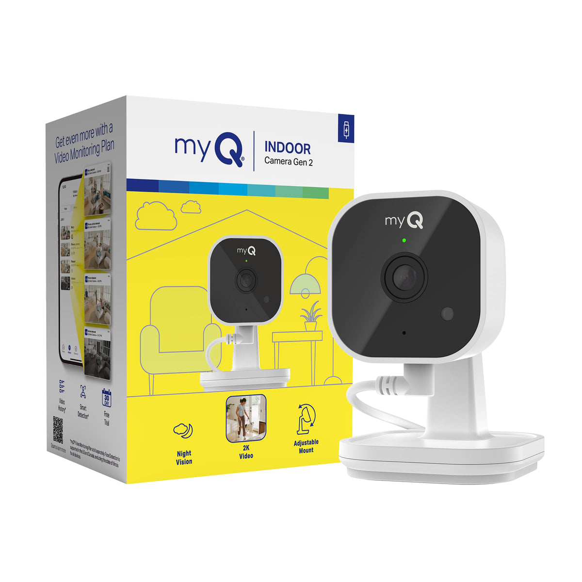2K Smart Wi-Fi Indoor Security Camera with Night Vision E26986