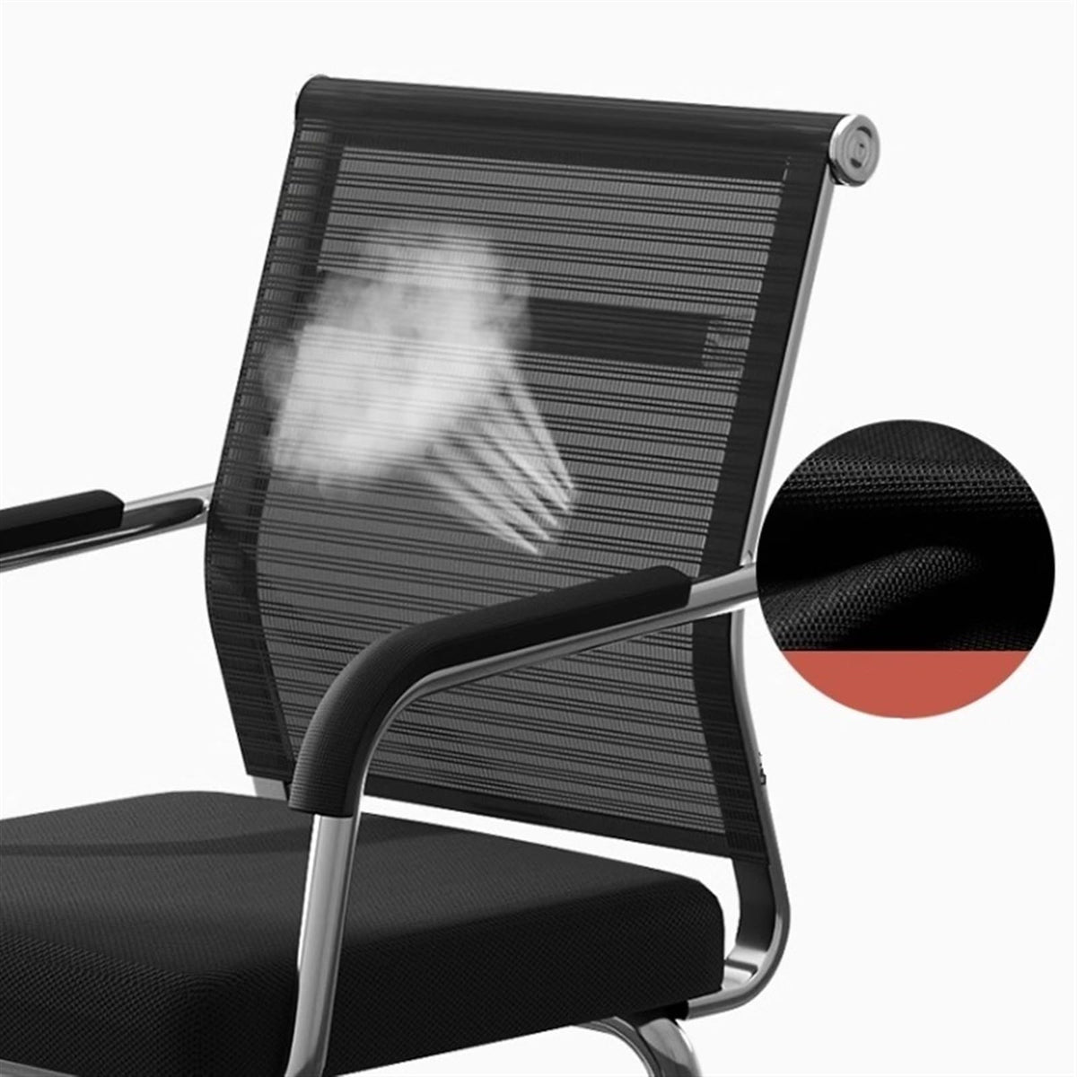 Breathable Mesh Office Chair with Armrests and Chrome Plated Metal Frame N1130