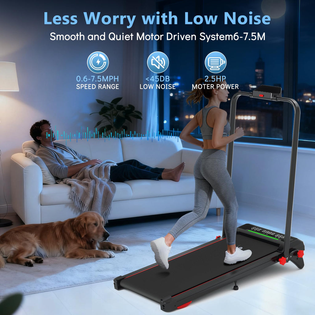 Foldable Treadmill with Incline and Handle Bar J77660