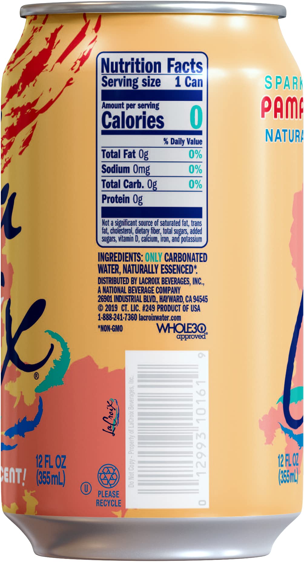 Sparkling Water, Grapefruit, 12 Fl Oz (Pack of 12) X438