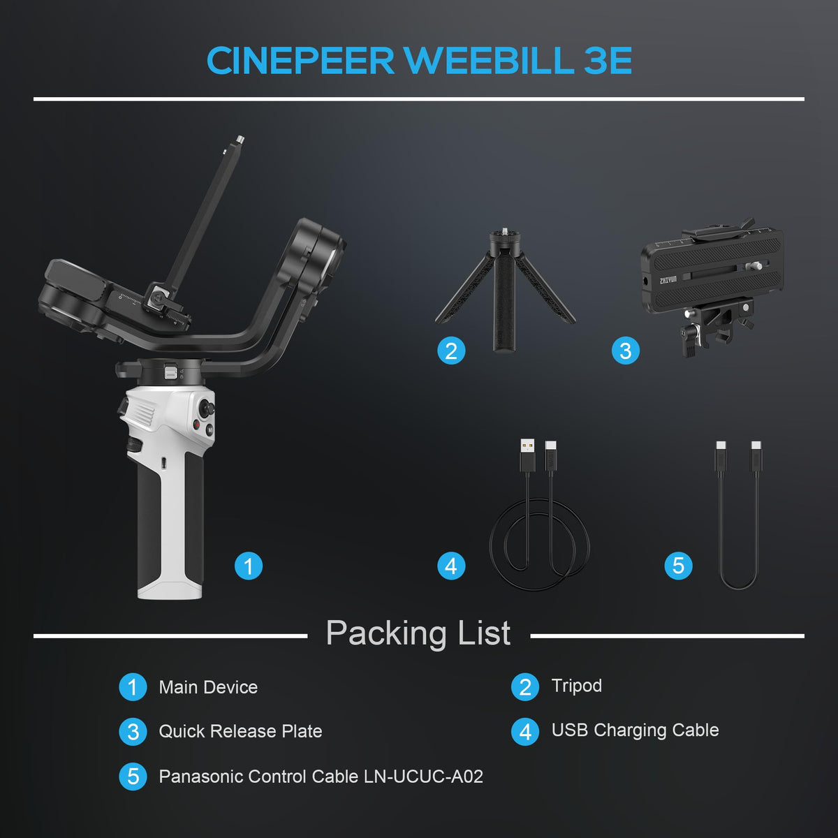 3-Axis Lightweight Gimbal Stabilizer G58091